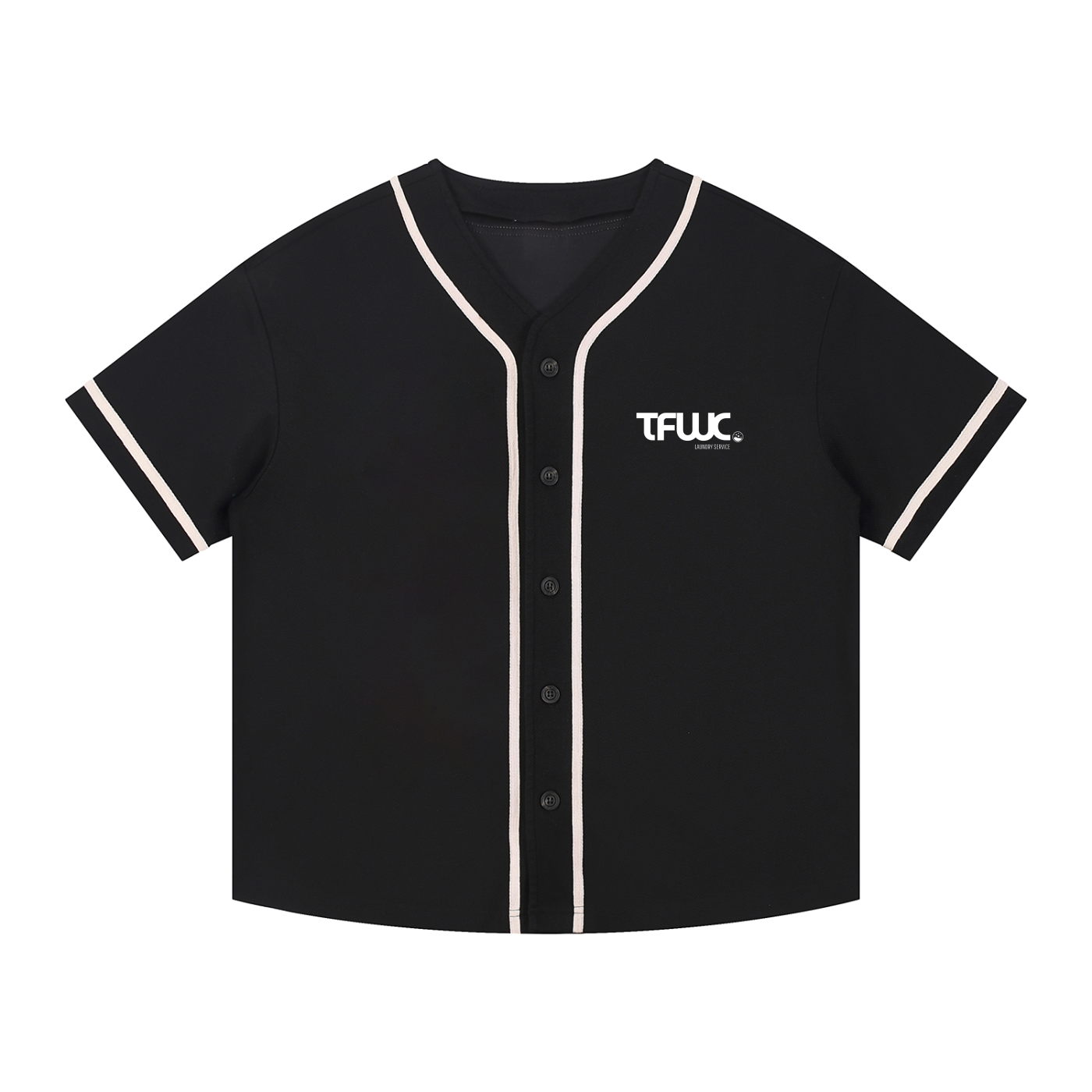 Piped Button-Up Jersey-F/B
