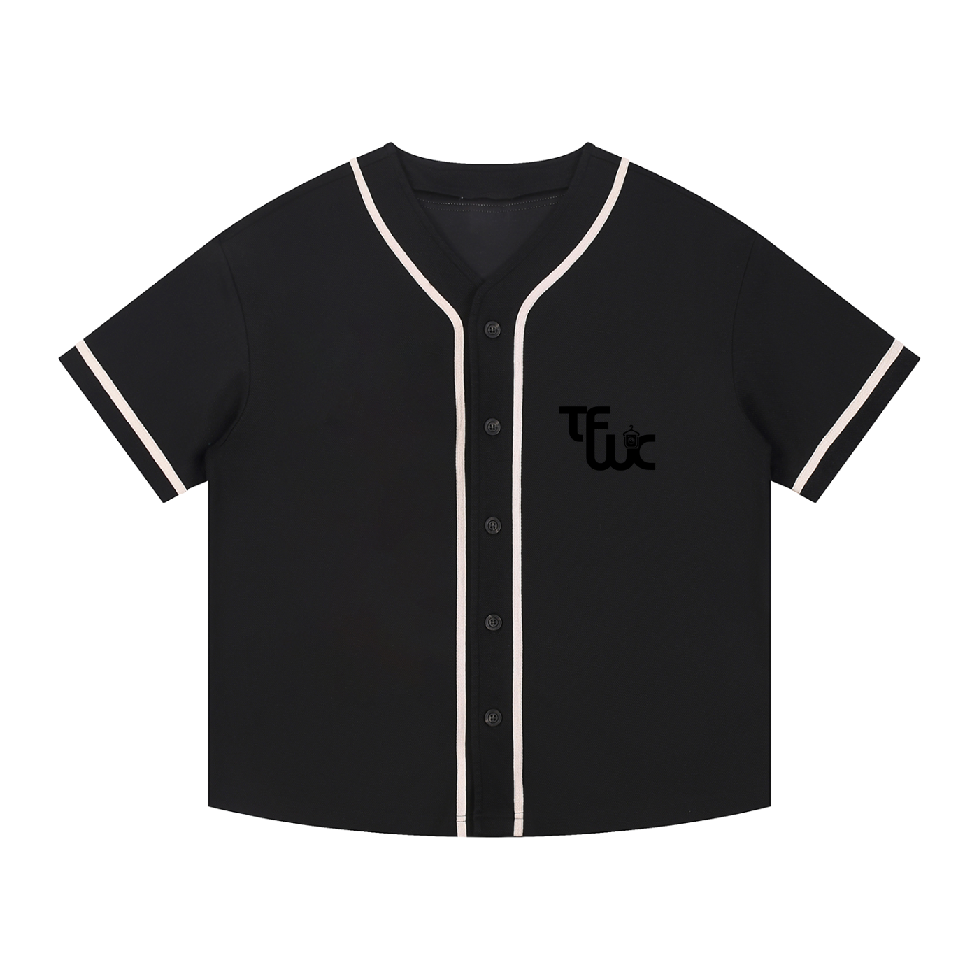 Contrast Piped Button-Up Jersey