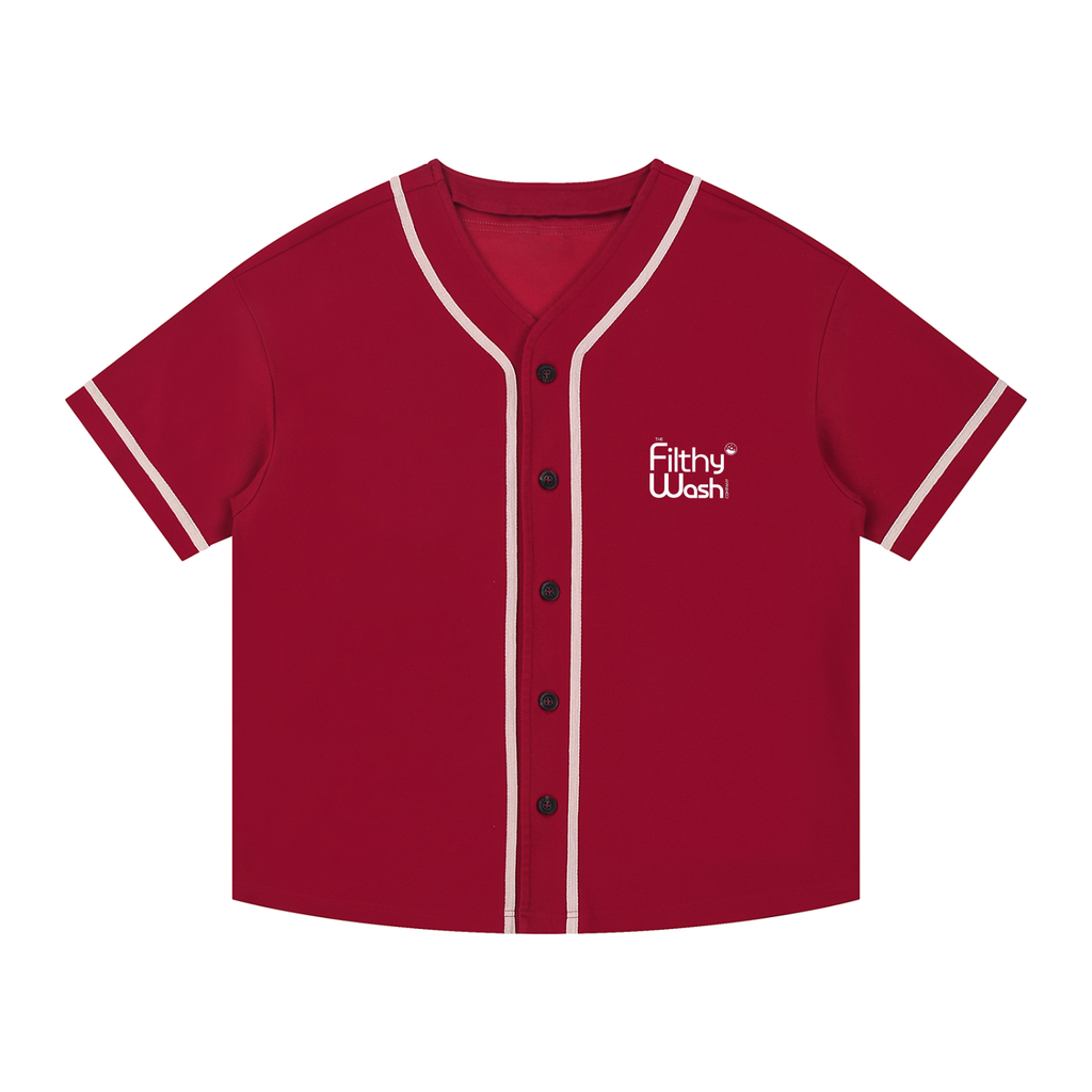 Contrast Piped Button-Up Jersey