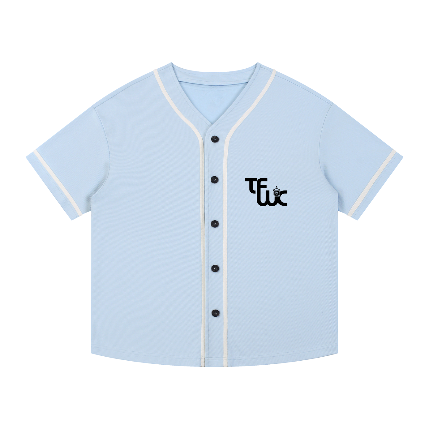 Contrast Piped Button-Up Jersey