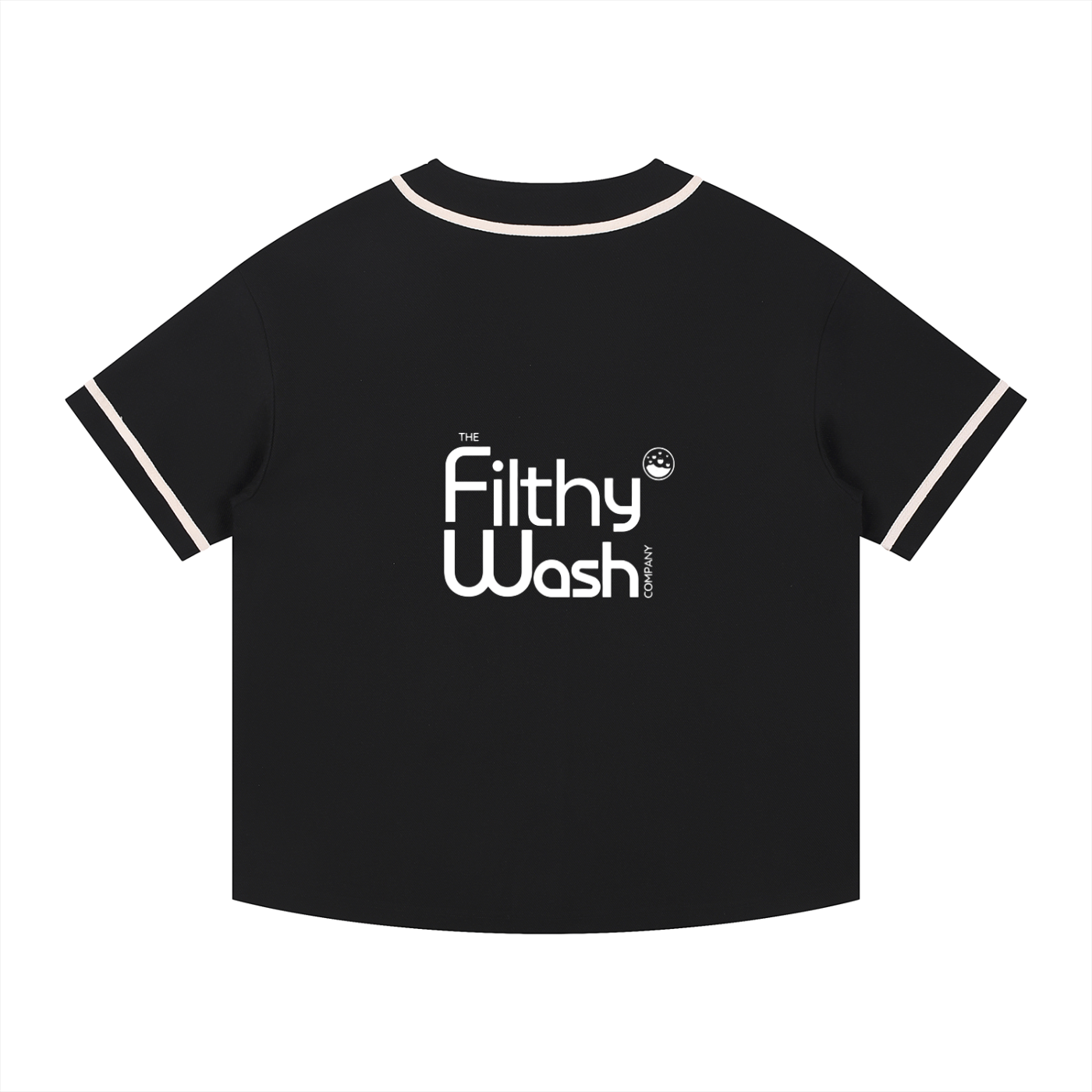 Piped Button-Up Jersey-F/B