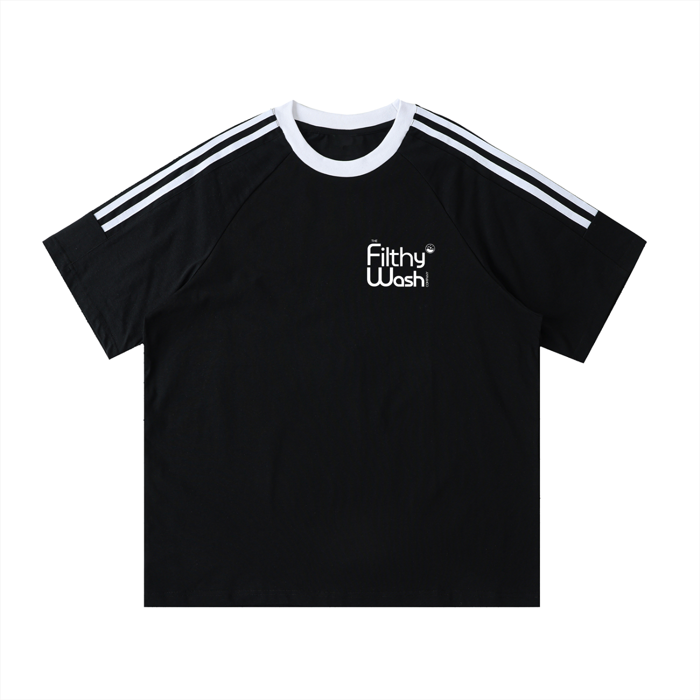 Contrast Tape Crewneck Cotton T-Shirt