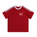 Contrast Tape Crewneck Cotton T-Shirt