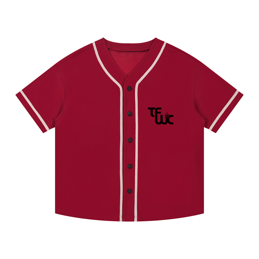 Contrast Piped Button-Up Jersey