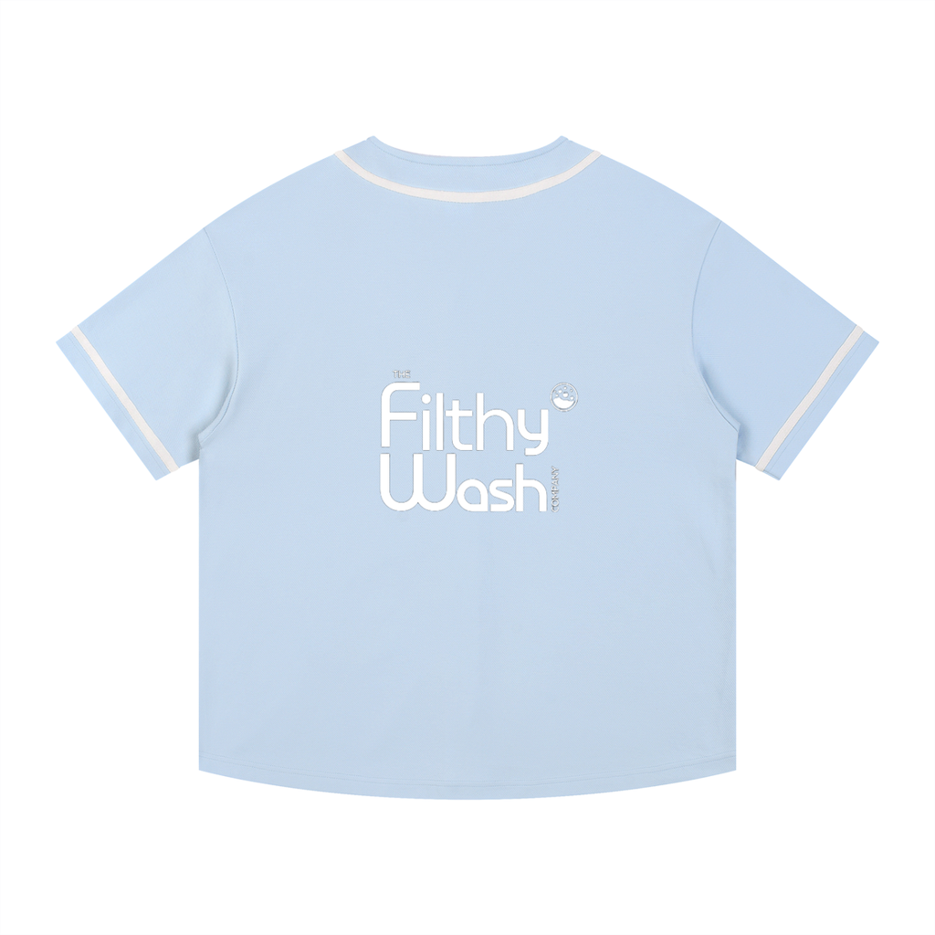 Piped Button-Up Jersey-F/B