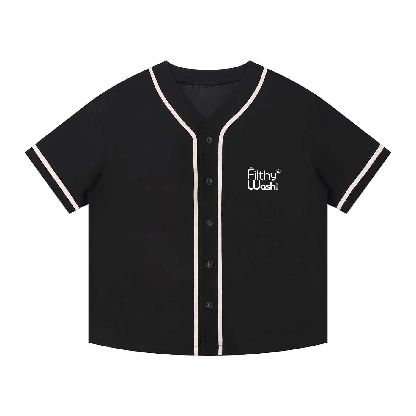 Contrast Piped Button-Up Jersey