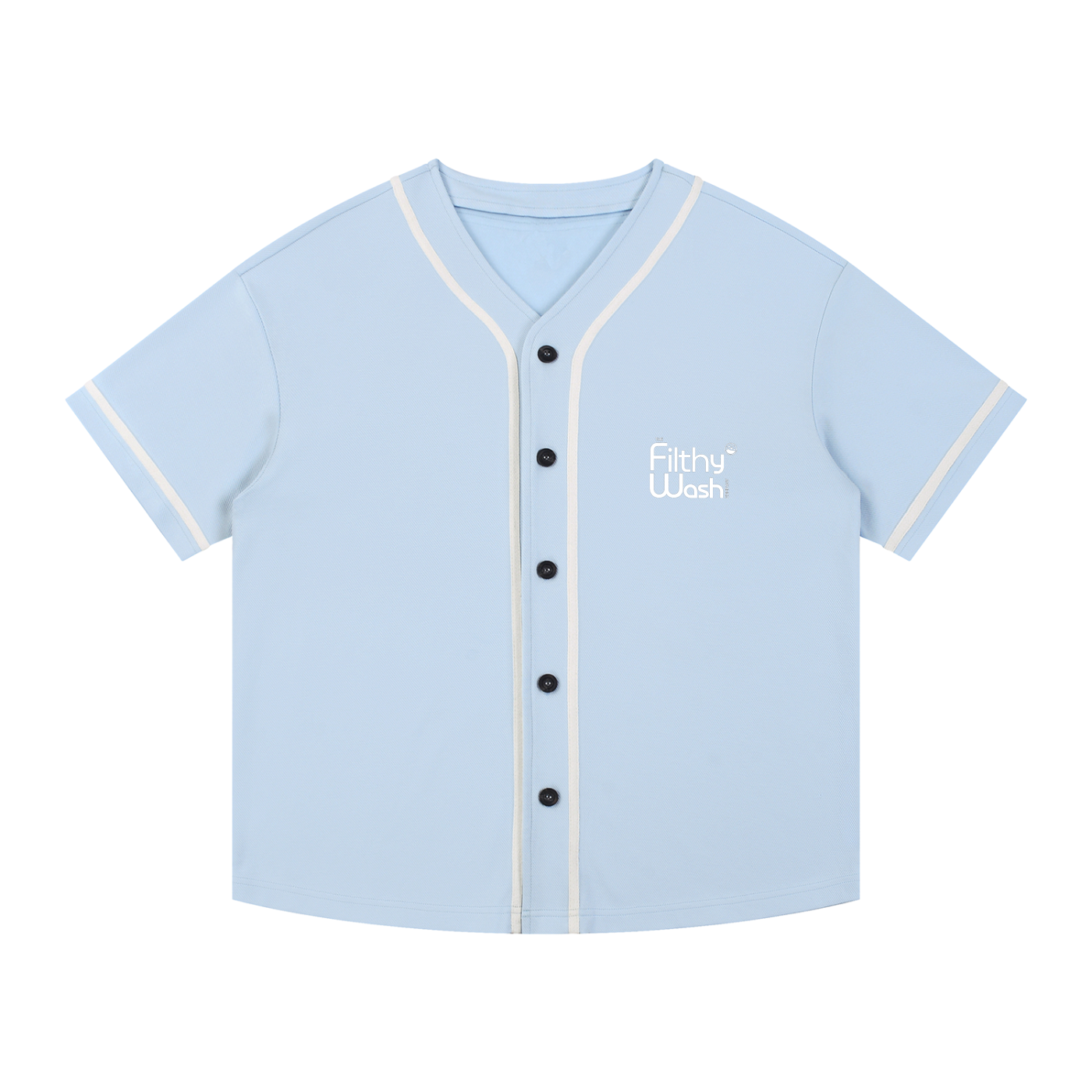 Contrast Piped Button-Up Jersey