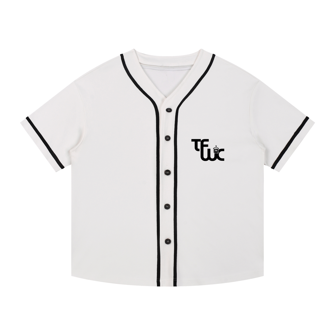 Contrast Piped Button-Up Jersey